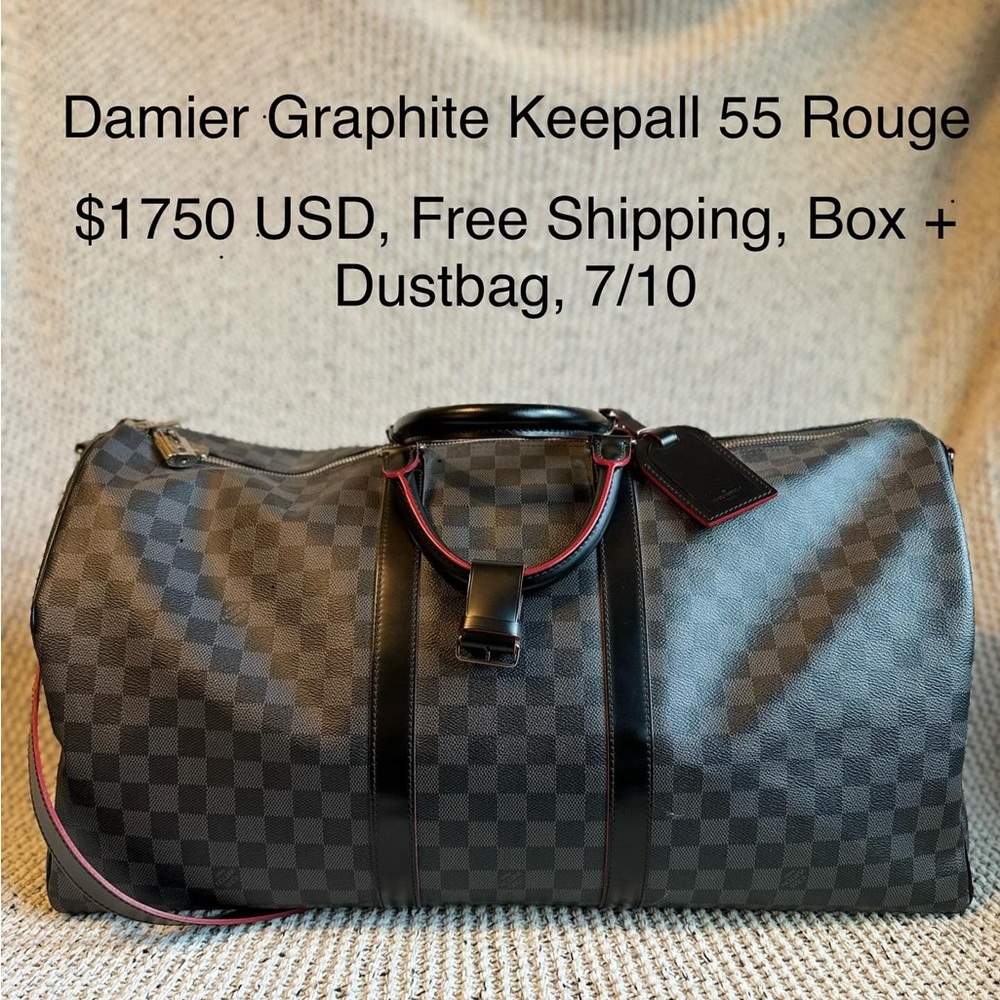 Louis Vuitton Keepall 55 Damier Graphite/Rouge